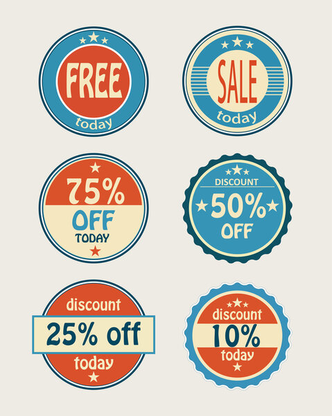 Set of vector sale labels