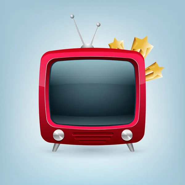 Векторный Красный Ретро Телевизор — стоковый вектор