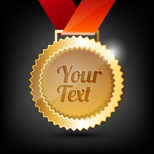 Vector background with golden medal.