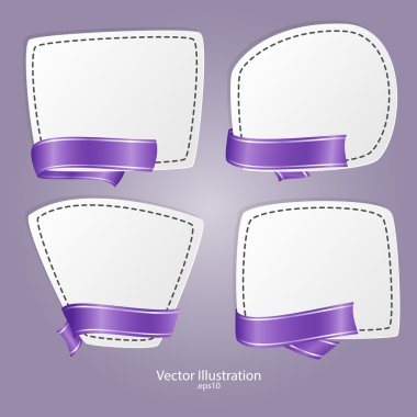 Vector set of banners with ribbons. clipart