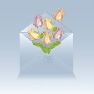 zarf ile origami çiçek açma