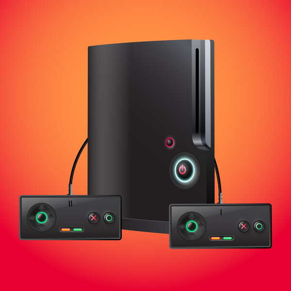 Gamepads with console, vector design