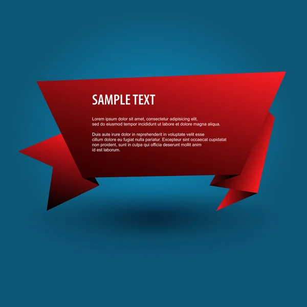 Red Origami Banner Vector Background — Stock Vector