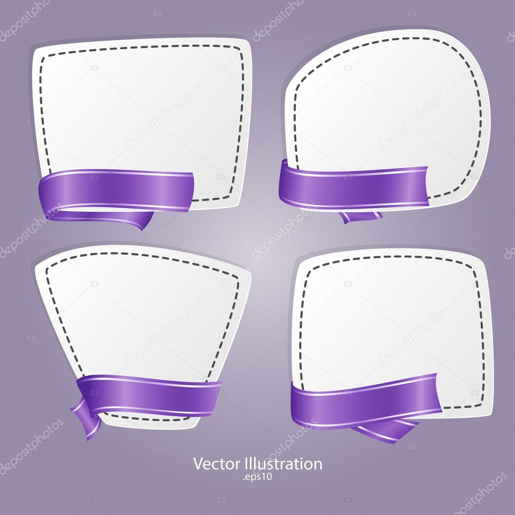 Vector set of banners with ribbons.