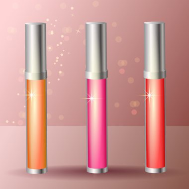 Three colored lip gloss clipart