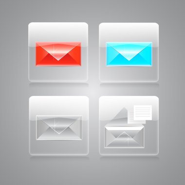 Vector envelopes icon set clipart