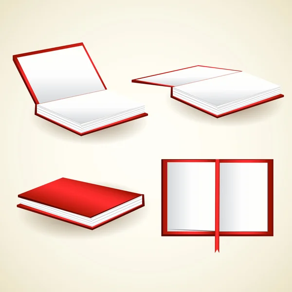 Vector Set Red Books — Stock Vector