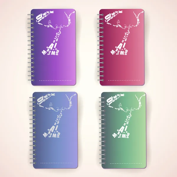 Set Colored Notepads — Stock Vector