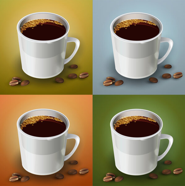 Vector set of coffee cups.