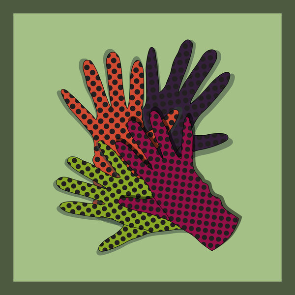 Vector background with gloves.