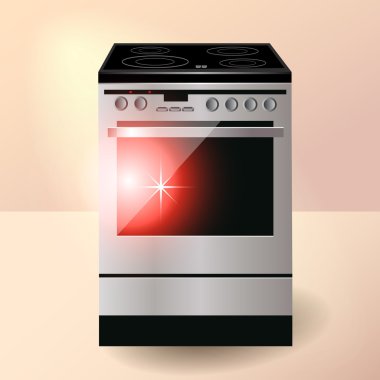 Electric cooker oven. Vector illustration. clipart