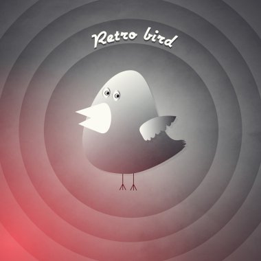 Vector retro cartoon bird clipart