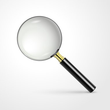 Realistic vector magnifying glass clipart