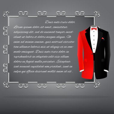 Copyspase with red & black suit, vector illustration clipart