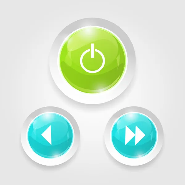 Light Web Switcher Next Previous Player Buttons — Stock Vector