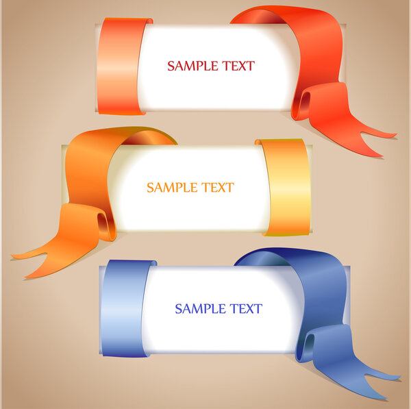 Vector banners with ribbons