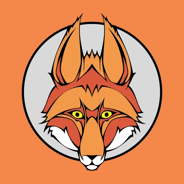 Vectorillustratie Van Een Fox Hoofd Set Magnetisch Uitlijnen Cirkel — Stockvector