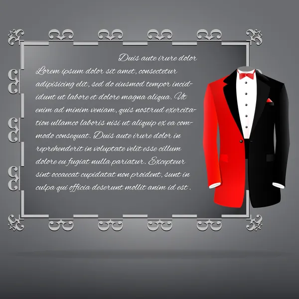 Copyspase Con Traje Rojo Negro Ilustración Vectorial — Vector de stock