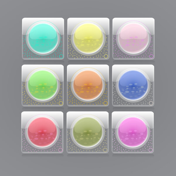 Блестящие кнопки. Векторная иллюстрация
.