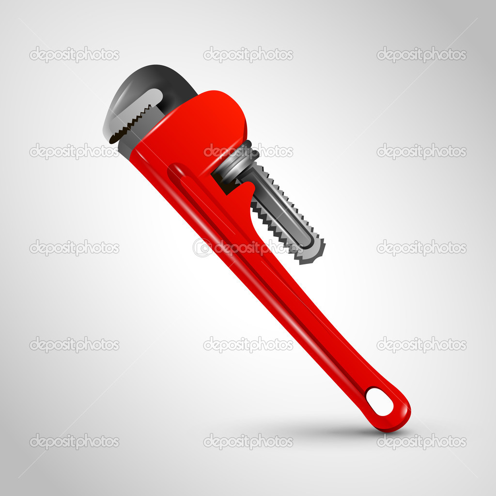 Adjustable monkey wrench. vector illustration Stock Vector