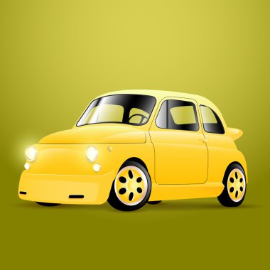 Sarı retro otomobil tuning, vektör