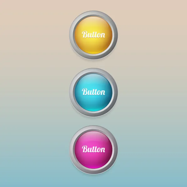 Vector Colored Buttons Vector Illustration — Stock Vector