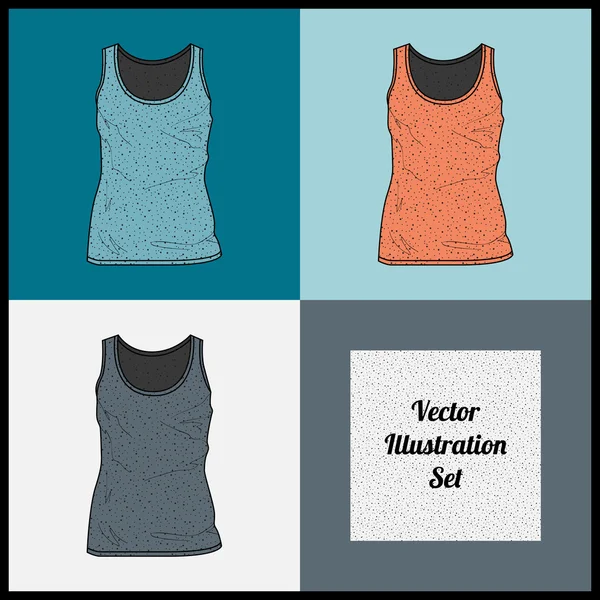 Vectorillustratie Van Vrouwen Onderhemden — Stockvector