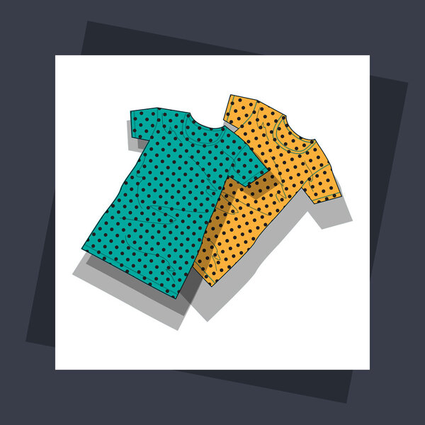 Vector illustration of women's t-shirts.