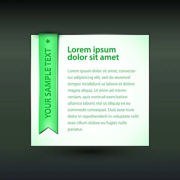 Banner Vectorial Con Cinta Verde — Vector de stock