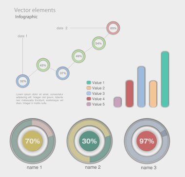 Infographic Vector Graphs and Elements. clipart