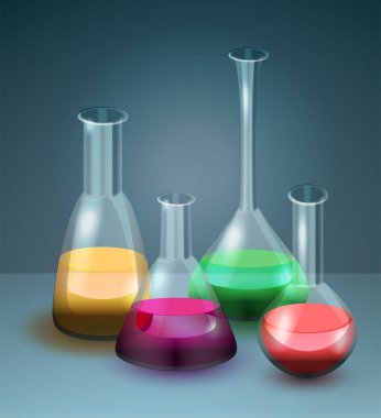 Vector laboratory flasks vector illustration  clipart
