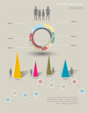 Infographic vektör grafikleri ve elemanları.