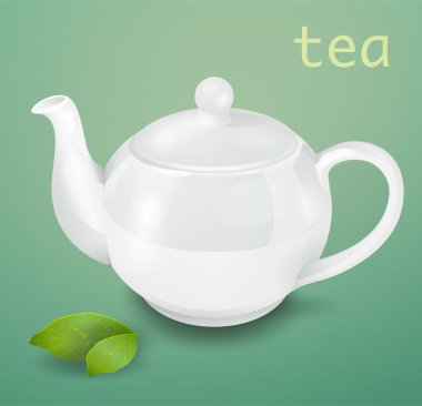 Vector white teapot vector illustration  clipart