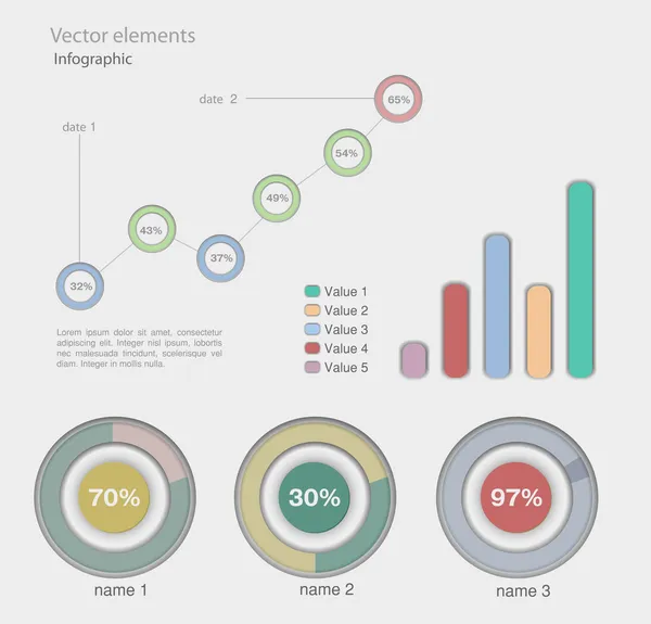 Infographic Vektor Grafer Och Element — Stock vektor