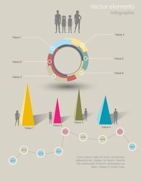 Gráficos Elementos Vectoriales Infográficos — Vector de stock