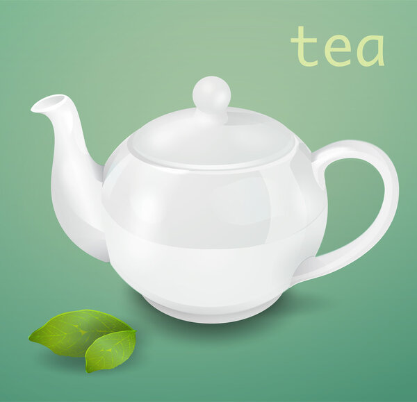 Vector white teapot vector illustration 