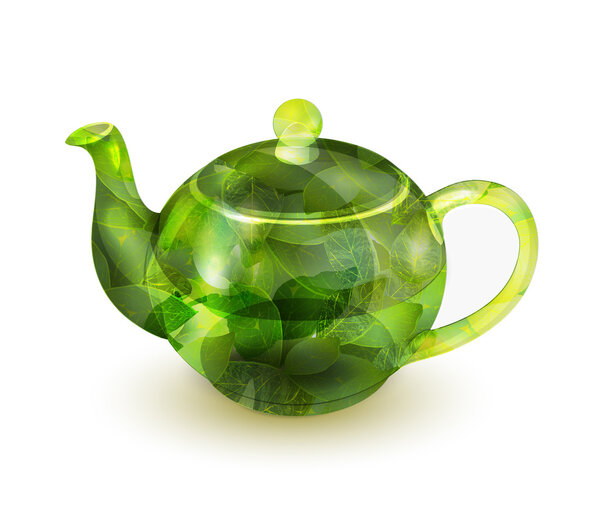 Vector green teapot vector illustration 
