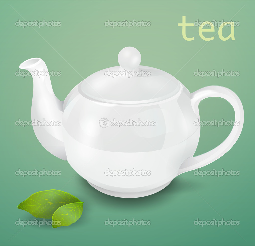 Vector white teapot vector illustration 