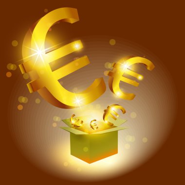 Euro signs with box clipart