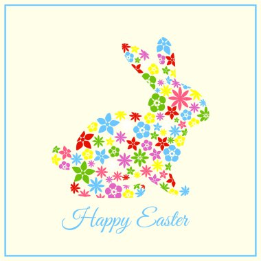 Mutlu Paskalya kartı - Paskalya tavşanı