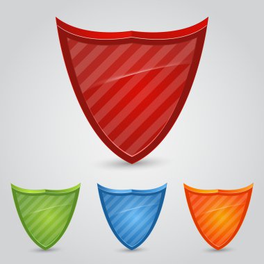 Set of colored shields, vector clipart
