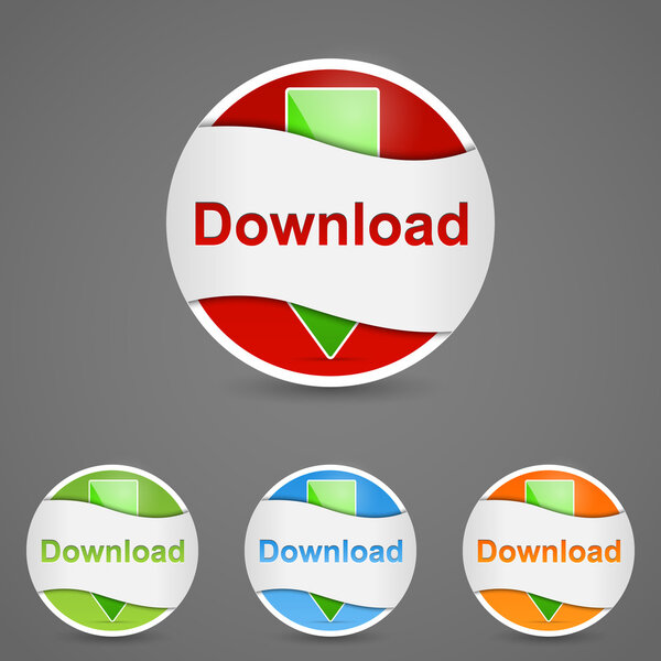 Кнопки загрузки, векторная иллюстрация
 