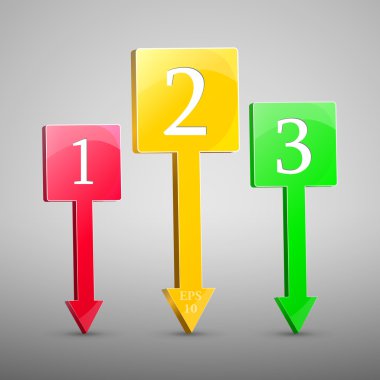 Colorful arrow number options banner.  clipart