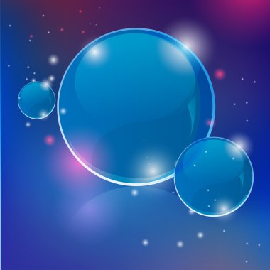 Seamless shiny vector bubbles clipart