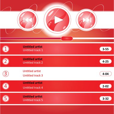 Media player arayüz tasarımı, vektör