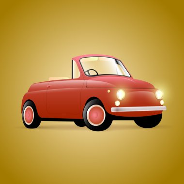 Red retro car, vector