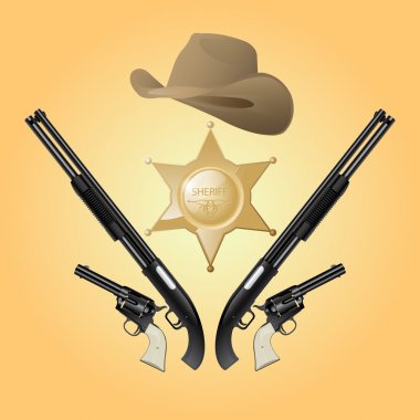 vektör texas Şerif set