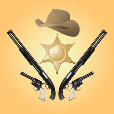 Vector texas sheriff set clipart