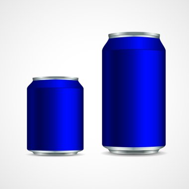Two blue aluminum cans clipart