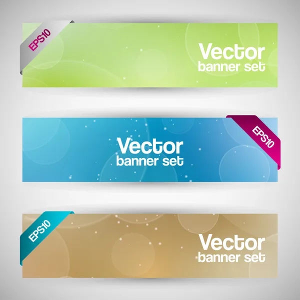 Vektor Uppsättning Färgglada Banderoller — Stock vektor